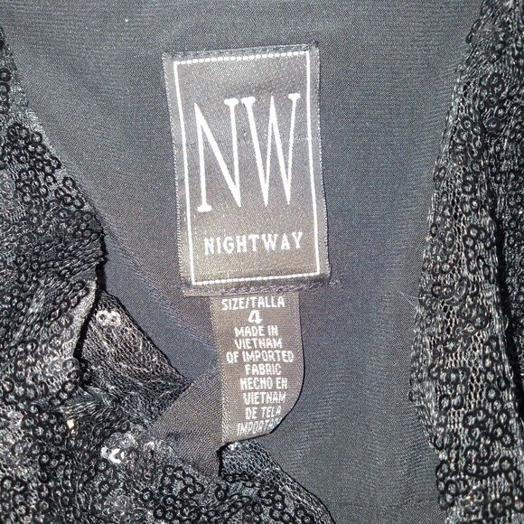 Night Way Collections RN 53048 Black Gown Size 4 - Picture 8 of 8